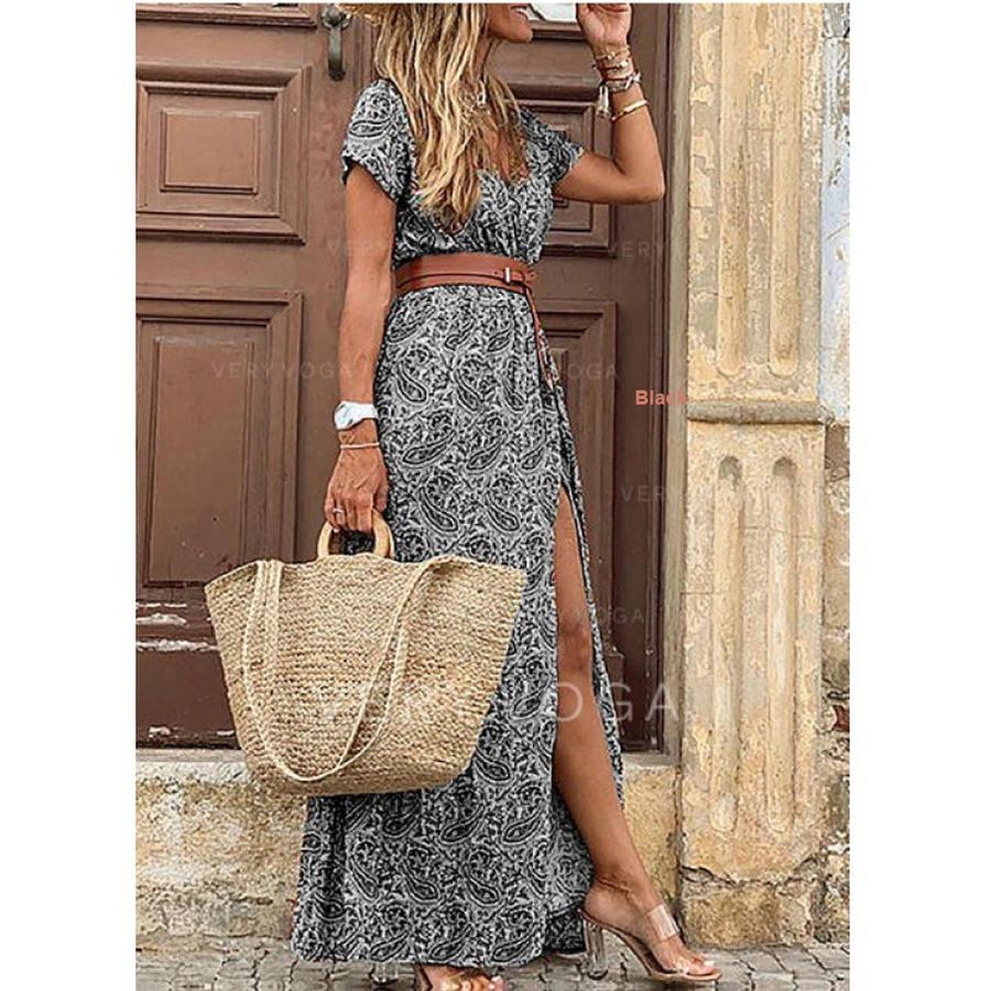 Women's Dresses Bohemian V-Neck Floral Sundress women's fashion,vintage,bohemian style,floral print,v neck dress,