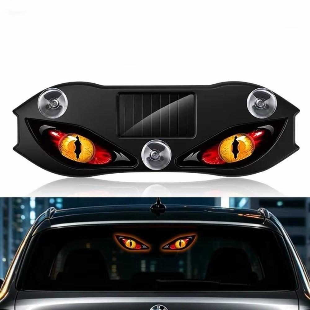 Blinkendes Dämonenauge für Auto, Solarbetriebene LED-Signalleuchte, Auto-Fensterlicht, Auto-Fensterdekoration