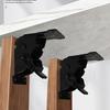 2/4pcs Foldable Bracket Self-Lock Hinge Hardware With Screws Lock Extension Support For Table Leg, Bed Leg, Workbench, Black