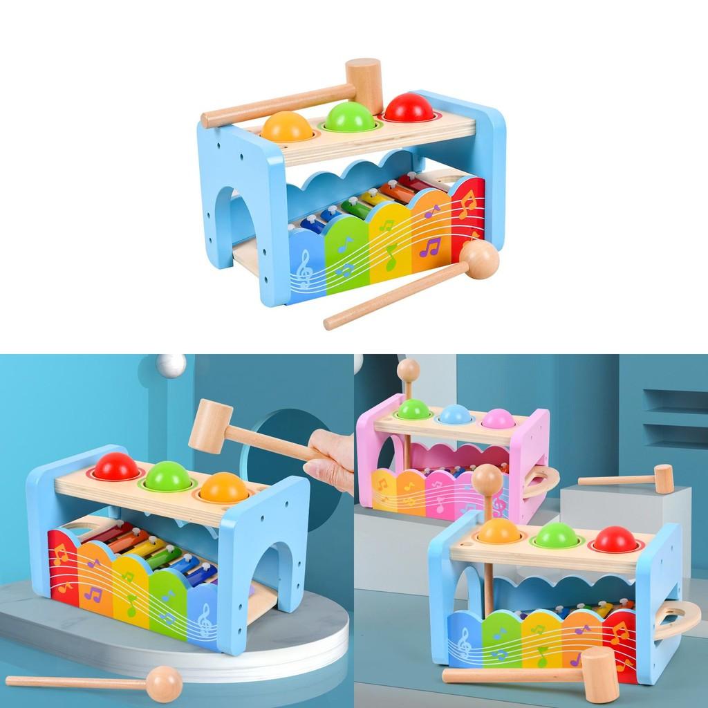 Nonelectric Rolling Wooden Ball Music Toy For Kids Early Learning Entertainment