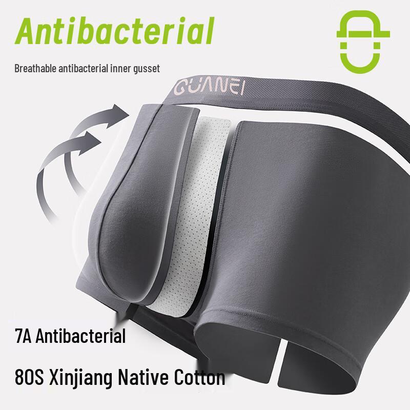 MELON IN Men's 7A Antibacterial Cotton Boxer Briefs 769B