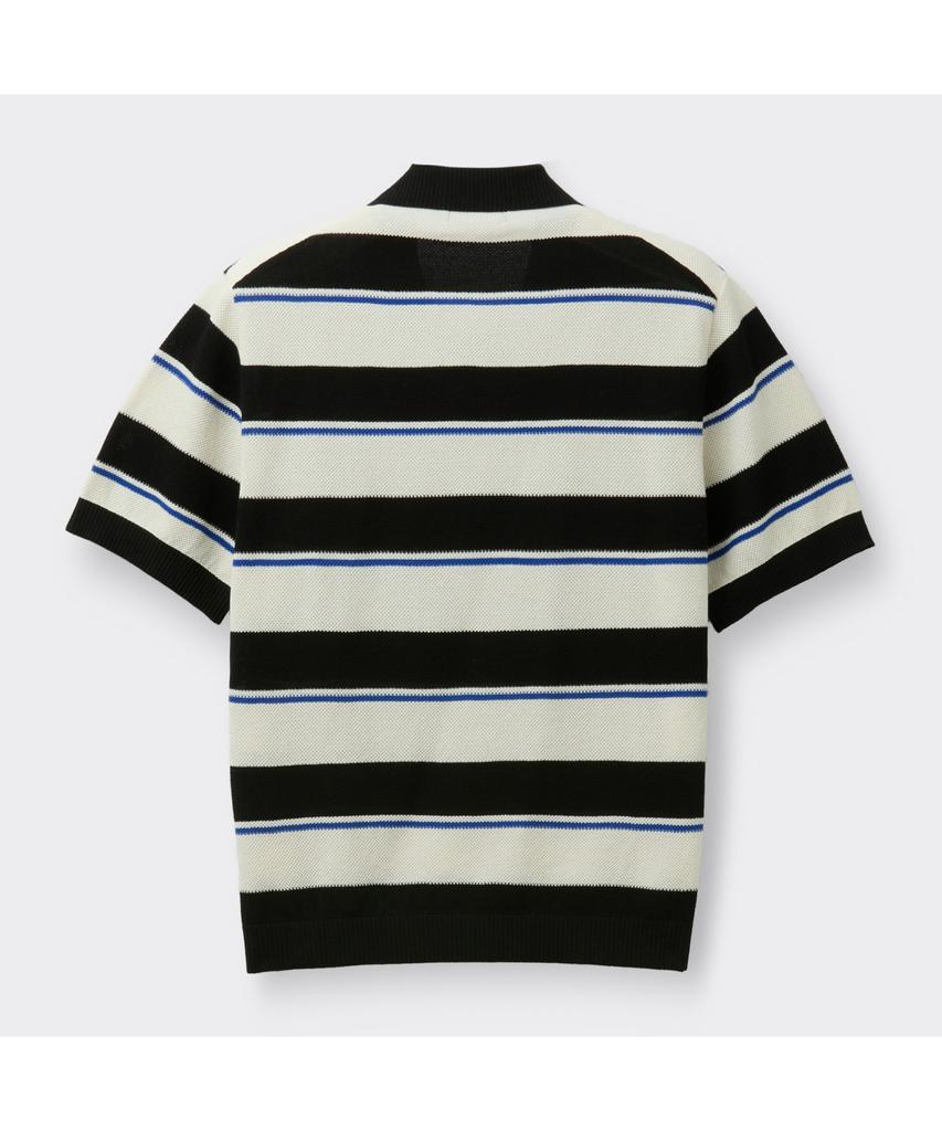 Keoseuuteommellou Black Fresh Lounge Stripes Collar Sweater Cwwam26413Bkx