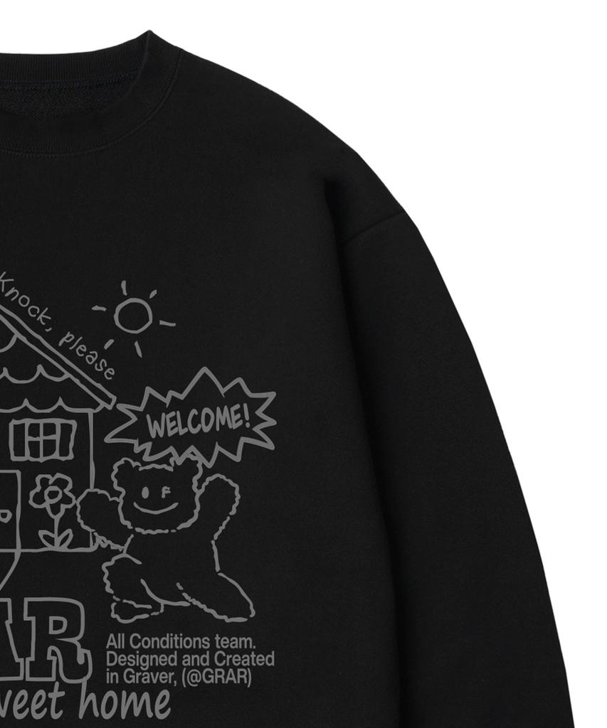 GRAVER [Unisex] Sweet-Home Sweatshirt_Black