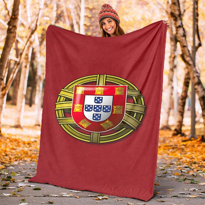 Portugal flag Flannel Blanket Soft All-Season Throw, Design for Camping, Car Travel, Hiking Sofa, Bed, Office Perfect Gift for Parties