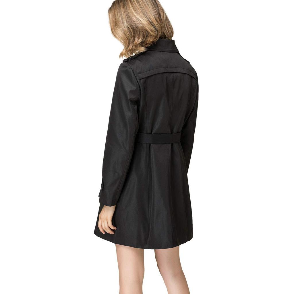 JoveJek Trench Solid Large Perfect for Commuting Women's Coat, Double-Faced, Double-Breasted, Lightweight, Water-Repellent, Color, Thin, Collar,