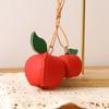 Persimmon Fruit Bag Pendant Pear Leather Keychain Lovely DIY Material Package Keyring  Men