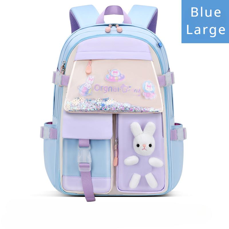 Fashion Quicksand Refrigerator Door Open Schoolbag Elementary Junior High School Girl's Backpack for Grade 1 3 6 9 Children Leisure Travel Rucksack