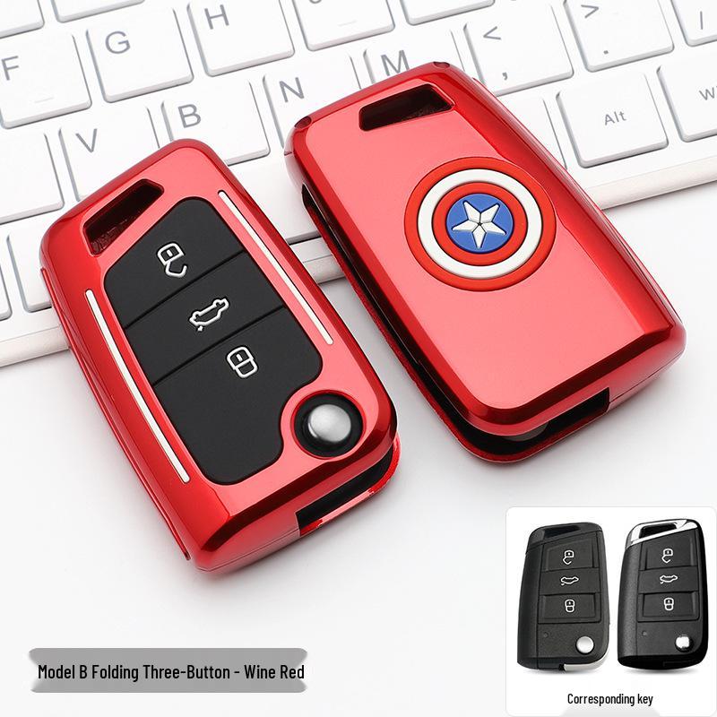 Volkswagen Key Case: Stylish Design with Buckle & Personalized Decoration