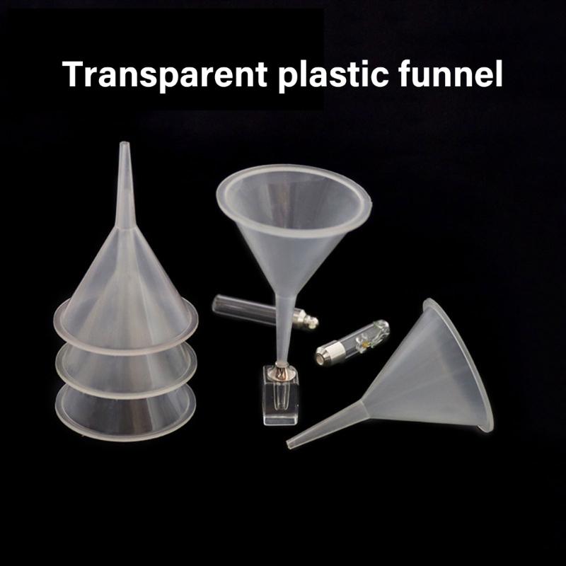 3 Pieces Clear Funnel Perfume Funnel Small Funnel Plastic Funnel for Lab Water Bottle Powder Filling Bottles