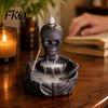 Handcrafted Incense Burner Skeleton Burner, Backflow Waterfall Cone Holder, Gothic Skull Dual Purpose Stand Stick Holder for Halloween Home