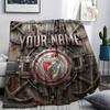 Custom Name,S.L. Benfica Printed Flannel Blanket, Soft Throw for Bedroom Sofa, Washable, Christmas Present, Great Gift.