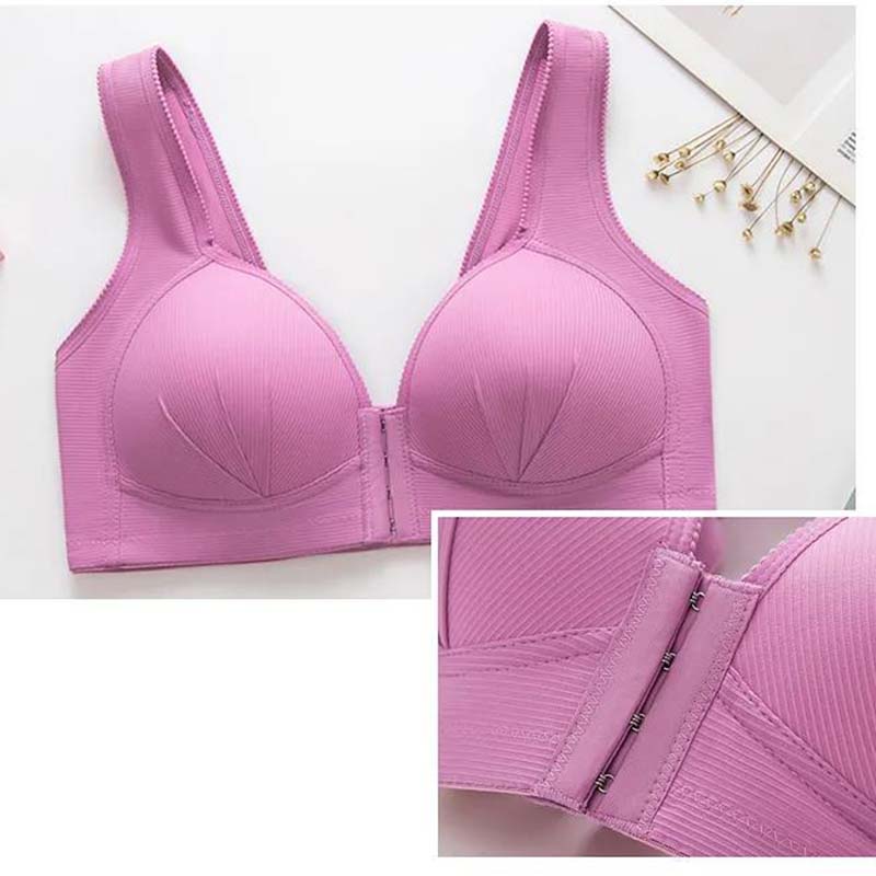 Damen Bügel-BH mit Frontverschluss, dünn, schöner Rücken, leichte, atmungsaktive Unterwäsche, verstellbarer BH, Verschluss Furu