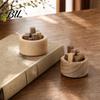 No Electricity Oil Diffuser Wooden Essential Diffuser, Beech Wood Aromatherapy Small Round for Home Offices Cars Yoga Rooms Slow Release
