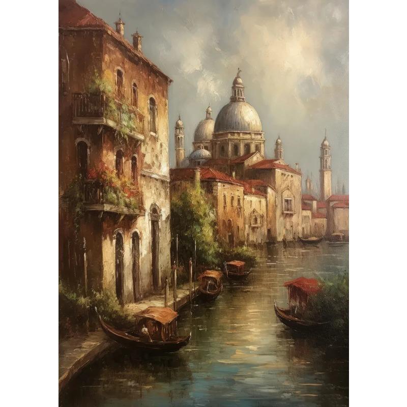Beauty Romance Townscape Posters Marrakech Morocco Italy City of Water Prints Canvas Painting Wall Art Pictures Home Room Decor