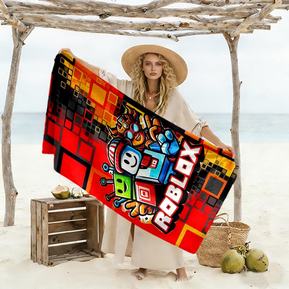 Roblox Ručník na pláž Super měkký Mikrovlákno Rychleschnoucí Tkanina Pohodlný Lehký Vhodný pro Sport, Cestování, Plavání, Jógu, Koupelnu, Pláž A Poo