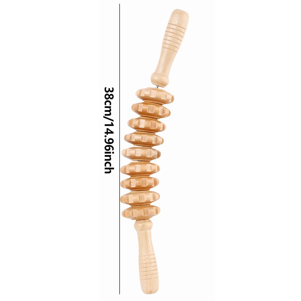 Wooden Therapy Massager Roller Trigger Point Massager Stick for Fascia Cellulite Muscle & Abdomen Body, Muscle Belly Relief Too
