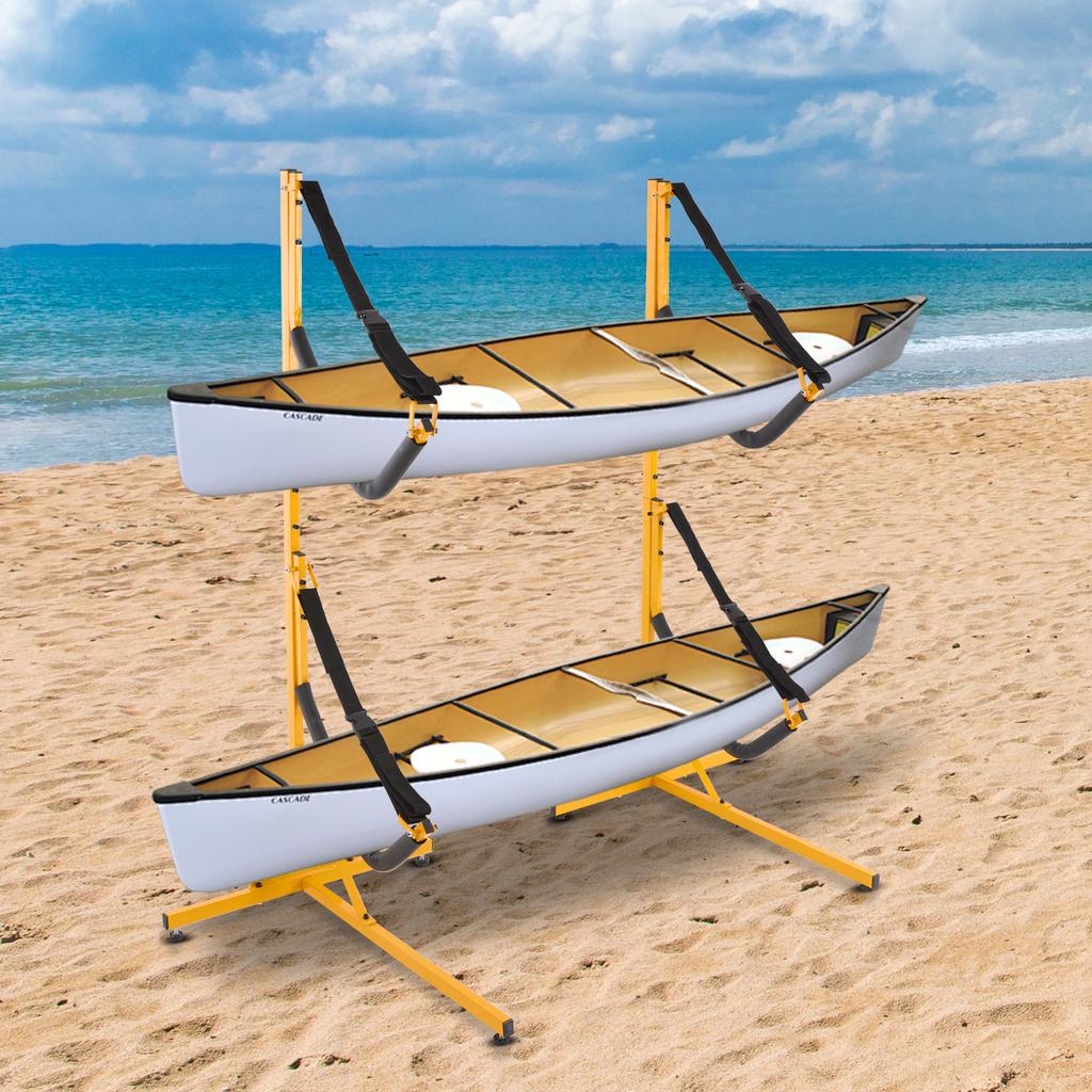 Kayak Opbergrek 240LBS Totale Capaciteit Houdt 2 Kajaks Verstelbaar Ontwerp Krasbestendige EVA Beschermers Ruimtebesparend Vloerbevestiging