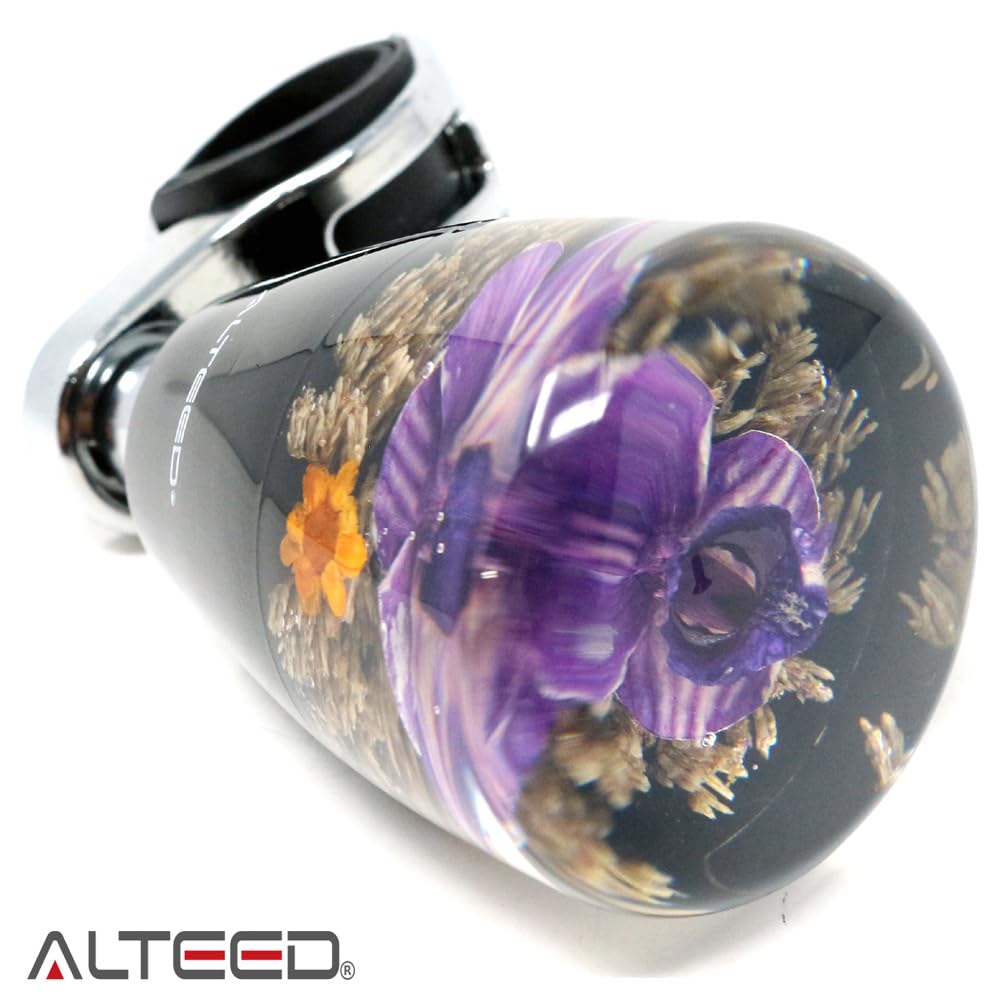 Autoland Underwater Flower Handle Spinner Car Steering Spinner Knob Real Orchid Flower Artwork Purple