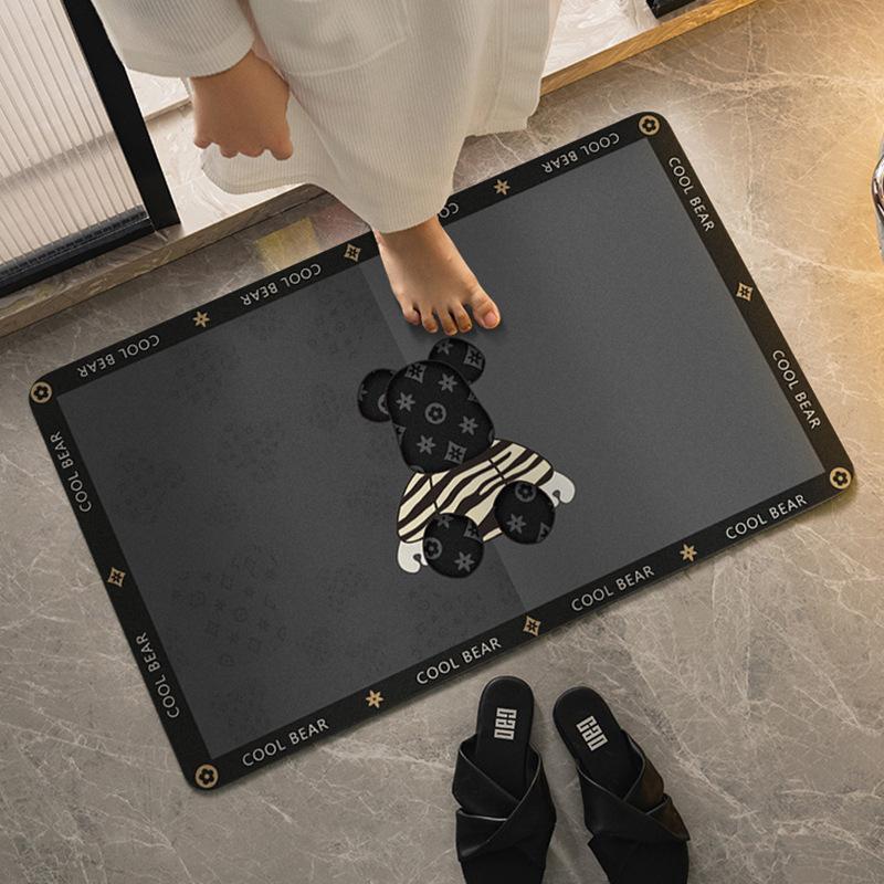 Bathroom Bathroom Door Mat Absorbent Diatom Mud Soft Pad Toilet Quick-drying Anti-slip Pad Toilet U-shaped Foot Pad