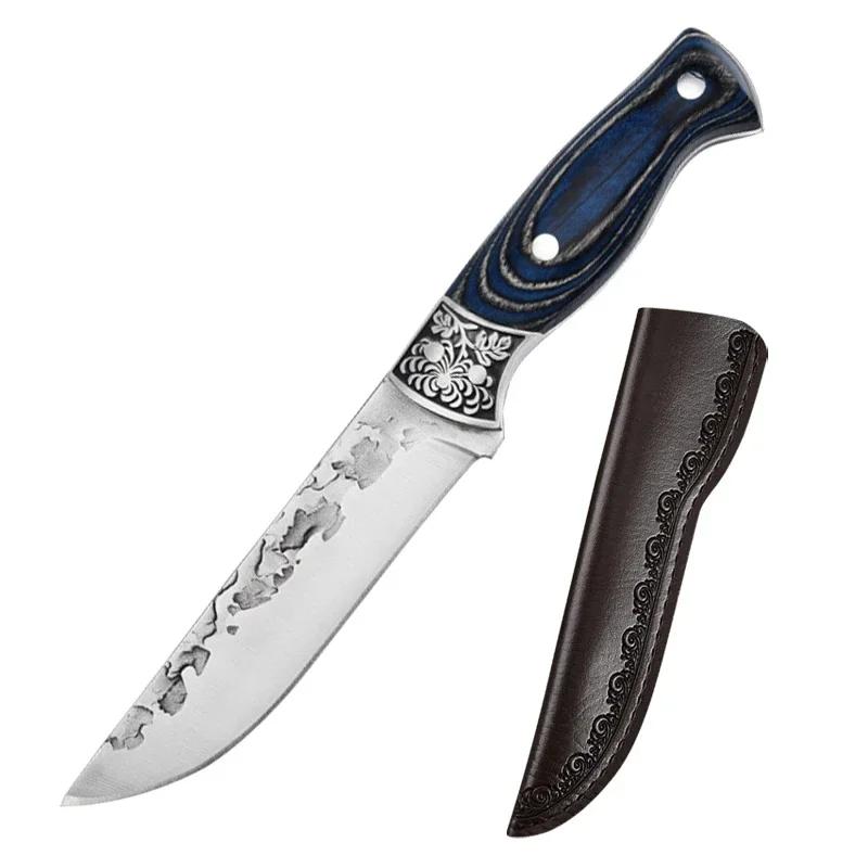 

Ручной нож для мяса из нержавеющей стали, кованый нож для мясника, кухонный нож для повара, нож для очистки фруктов, рыболовный нож для барбекю, чехол для обвалки