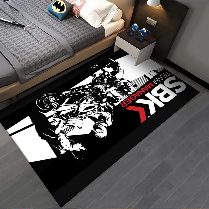 "Motorcycle Racing Theme Carpet with SBK Team Manager Design" Suitable for use as an anti-slip for living room bedroom sofas