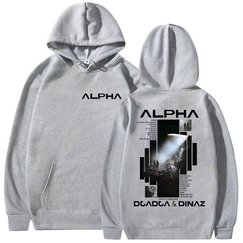 Rapero Alpha Djadja & Dinaz Tour 2025 New Album Hoodie Men's Aesthetics Retro Fashion High-quality Casual Hoodie