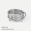 European and American style stainless steel hot-selling women's rings geometric stacking design high-end ring niche jewelry women