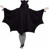 Halloween Costume Ladies Bat Cozy Black Animal Adult Cosplay Vampire Zip Dress