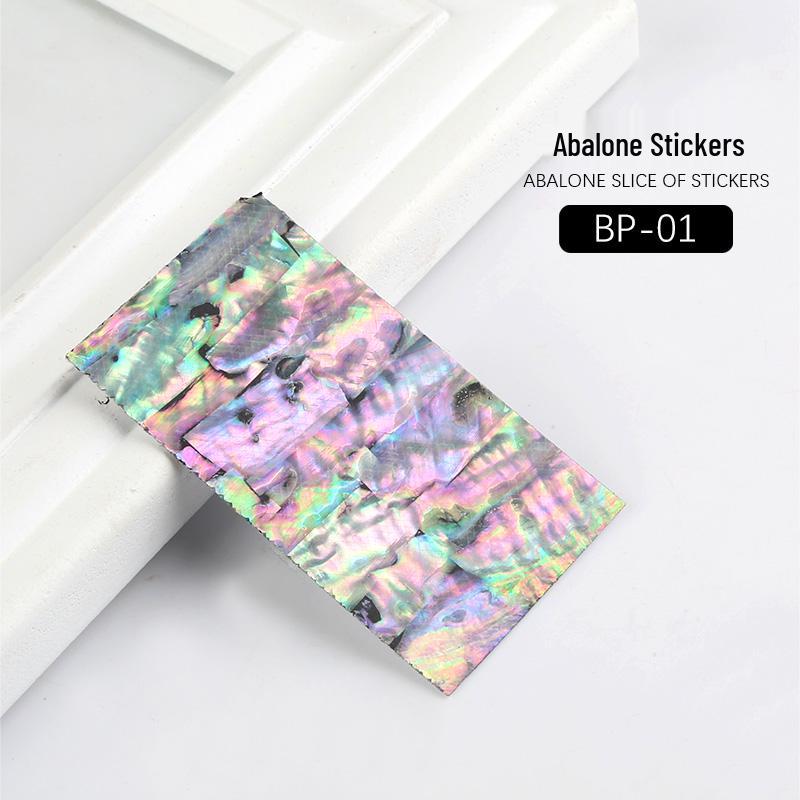 Japanese Shell Nail Art Stickers: Colorful Abalone Pieces with Adhesive Backing for DIY Decorations