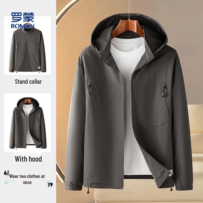 

ROMON Men s Detachable Hooded Casual Jacket 2XL