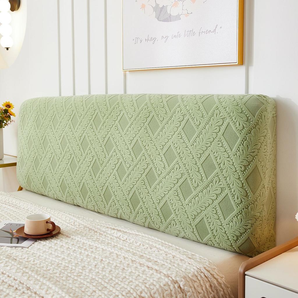 Solid Color Stretch Spandex Bedhead Dust Proof Slipcovers for Bedroom Home Jacquard Bedhead Cover All Inclusive Headboard Covers