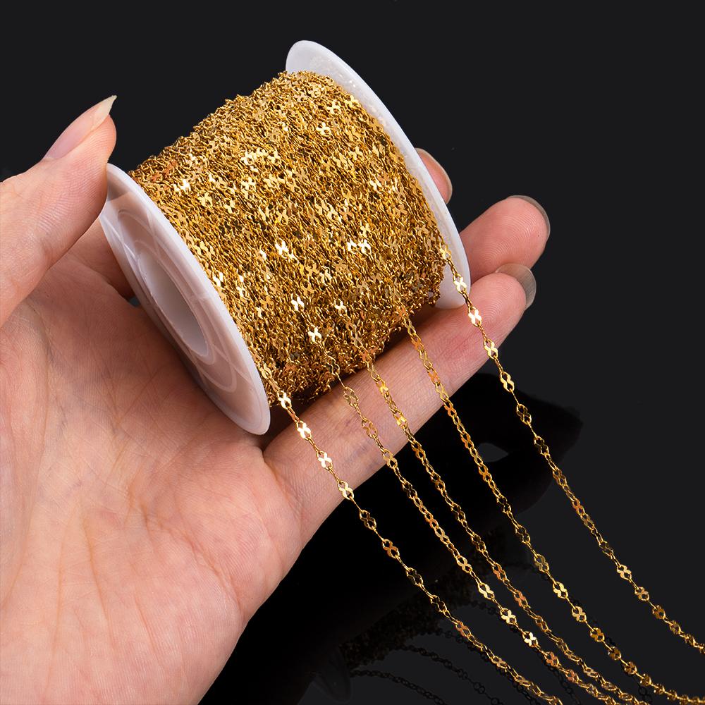 1Meter Fahsion Necklace Chain Stainless Steel 8 Shape Cross Double Loop Link Chain DIY Handmade Bracelet Material Jewelry Making