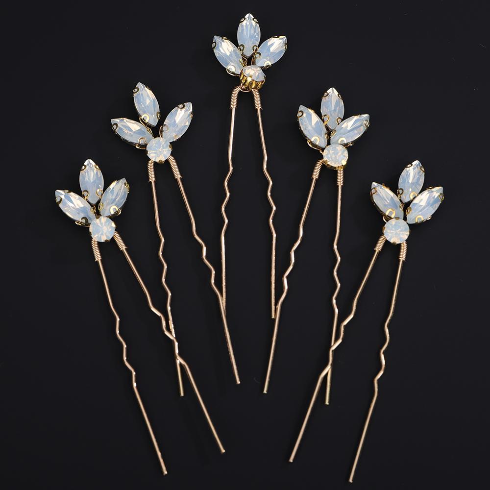 5 Stück Rot Silber Strass Braut Haarnadeln Handgefertigter Kopfschmuck für Frauen Grün Blau Hochzeitsaccessoires Kopfschmuck Party Tiaras