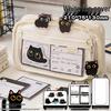 2025 New Little Black Cat Transparent Pencil Case for Girls - Trendy Stationery Box for Elementary, Middle, and High School Students