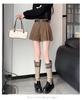 Women's High-Waist Pleated Wide-Leg Shorts for Autumn/Winter - Stylish A-Line Design