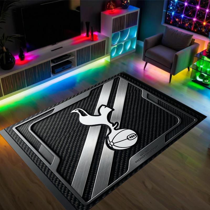 Tottenham Hotspur Design Crystal Velvet Carpet Cozy Non?Slip Printed Rug For Bedroom Living Room Entrance