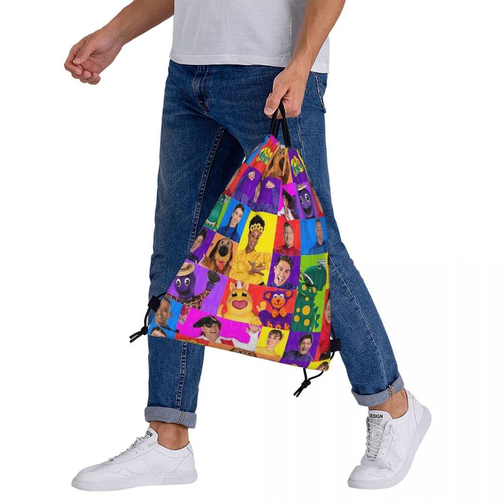 The Wiggles Tv Show Music Band Backpacks Casual Drawstring Bags Storage Bag Book Bags for Man Woman Students