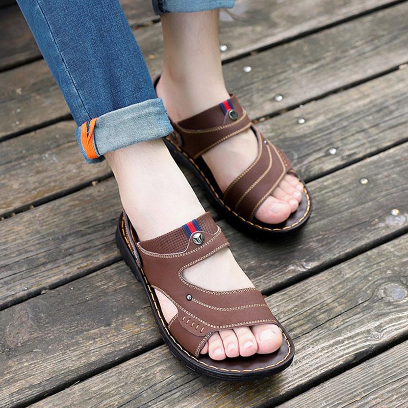fashion Concise Men's Sandals Thick-soled Outdoor Men Summer Shoes Casual Comfortable Open Toe Slippers Soft Beach Footwear Male Shoes