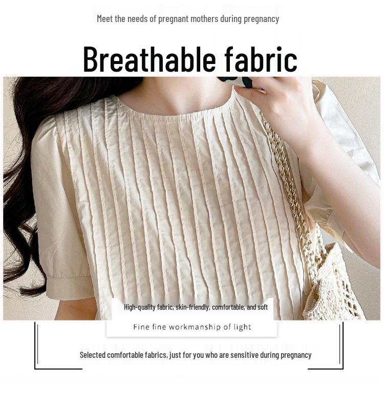 2026 Summer Korean Style Maternity Dress: Chic, Loose, Simple Design in High-Grade Plus Size