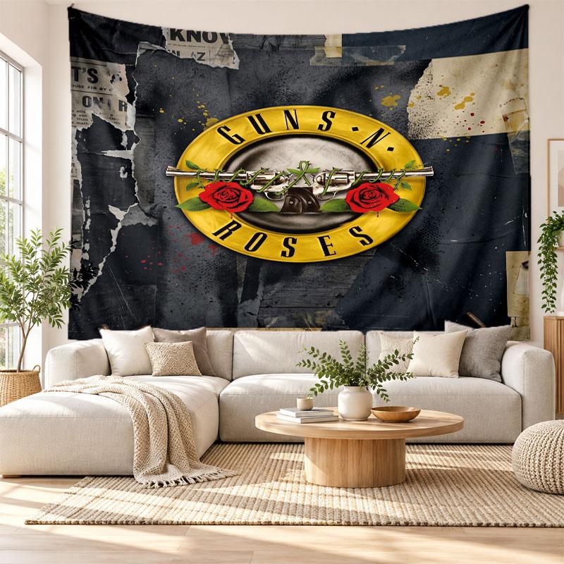 Guns N’ Roses Wall Tapestry, Soft Fabric Wall Hanging, Decorative Backdrop For Bedroom Home Wall Art