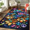 1pc Crystal Flower Print, Design Indoor Area Rug - Soft, Anti-Slip, and Durable Gaming Room Decor for Bedroom