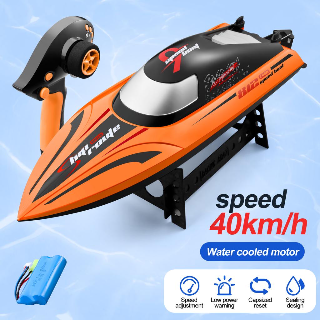 RC Speedboat High-Speed 2.4G Radio Controlled Boat Long Endurance Remote Control Toys for Boys Kids Outdoor Toy Children Gifts