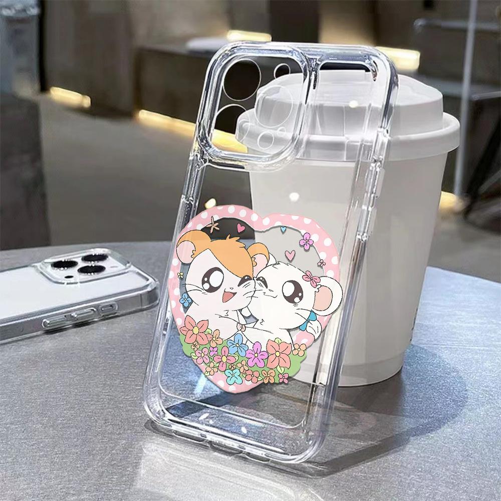 

Cute Hamtaros Phone Case For iPhone 17 16 16e 15 14 13 12 11 Mini Pro Max X XR XSMax 7 8 Air Plus Transparent Back Cover iPhone 13 mini
