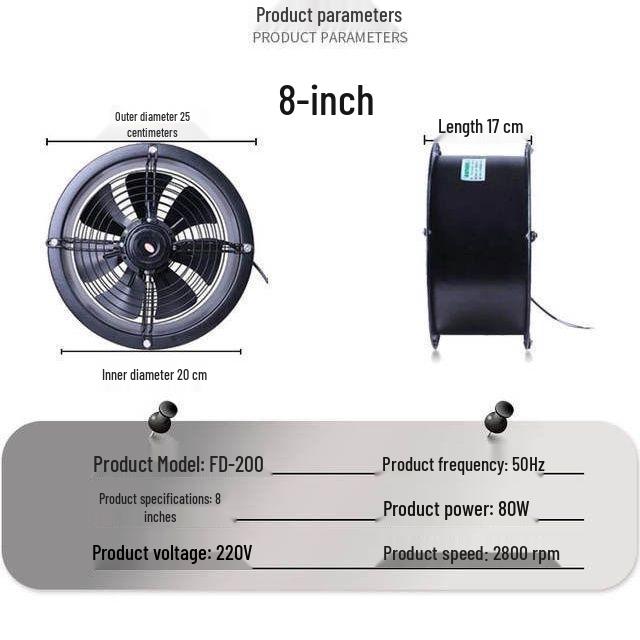 220V Portable Axial Fan for Industrial Ventilation and Spray Painting