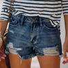 Women's High Waisted Jean Shorts Casual Ripped Distressed Denim Shorts with Pockets Summer Hot Short Jeans for Daily Beach Club