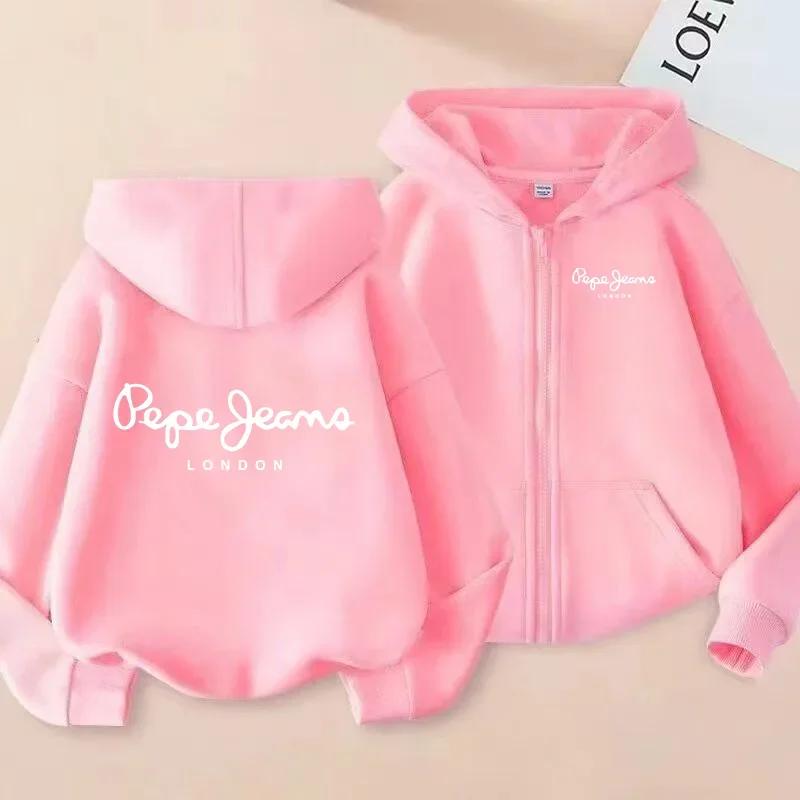 Cardigan Felpa con Cappuccio e Zip per Bambini Felpa Stile Ragazzi Ragazze 3-12 Anni Marca Top Sportivo Moda Casual Affascinante Ampio Cappotto Vestiti