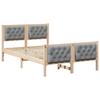 Bed Frame Light Grey 120 x 190 cm Solid Pine Wood
