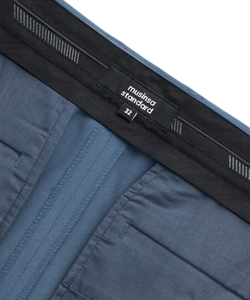 MUSINSA STANDARD Lightweight Tapered Hidden Banding Crop Slacks [Dusty Blue]