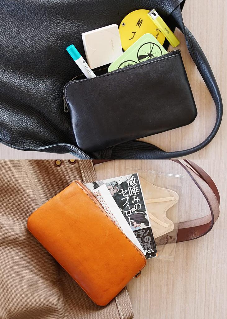 Belt Specialty Store [Belt Lab] pot, Made in Japan, Tochigi Leather Pouch, Large, for Small Items, Cosmetic, and Bankbook, BLPT0085 (Brown)