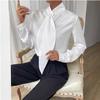 Newspaper Print Long Sleeve Shirt with Ruffle Cuff Detail
